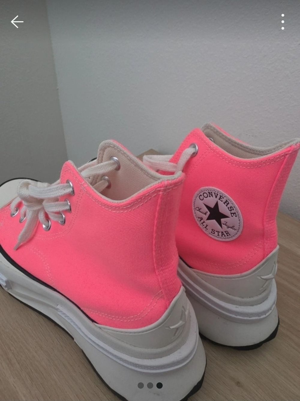 Converse Neon Pink Platform Chuck Taylor High Top Sneakers - Picture 3 of 3